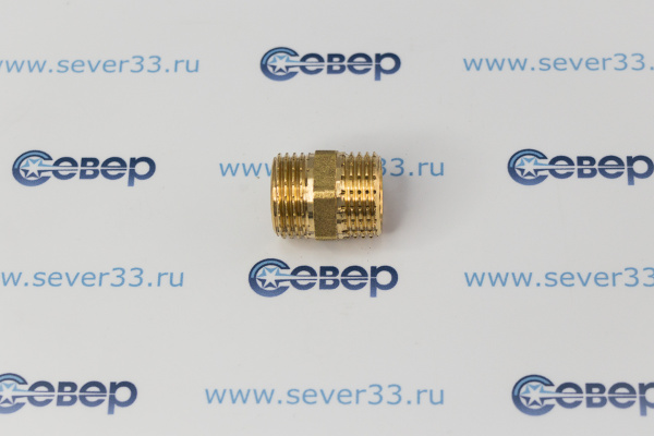 Ниппель, латунь, наружная резьба 1/2", желтый, RTP