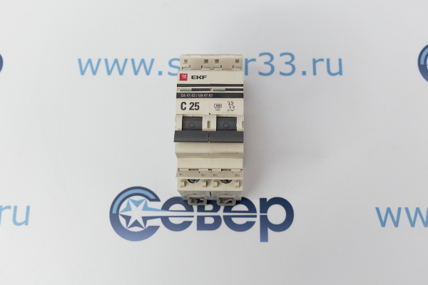 Выключатель автоматический 2П 25А С 4,5кА ВА47-63 EKF PROxima